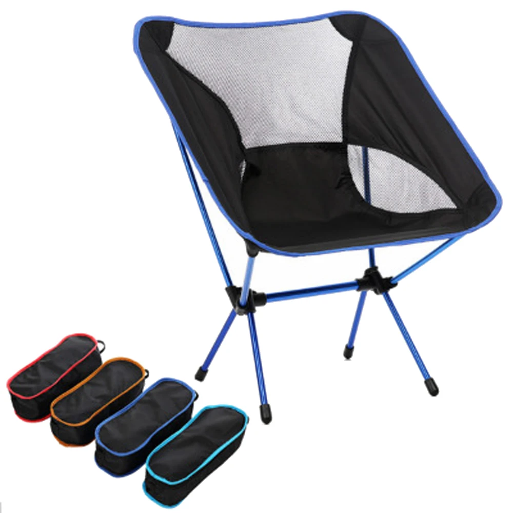 HooRu Portable Beach Chair Folding Lounge Backrest Camping Chairs with Carry Bag Lightweight Fishing Picnic Travelling Tools