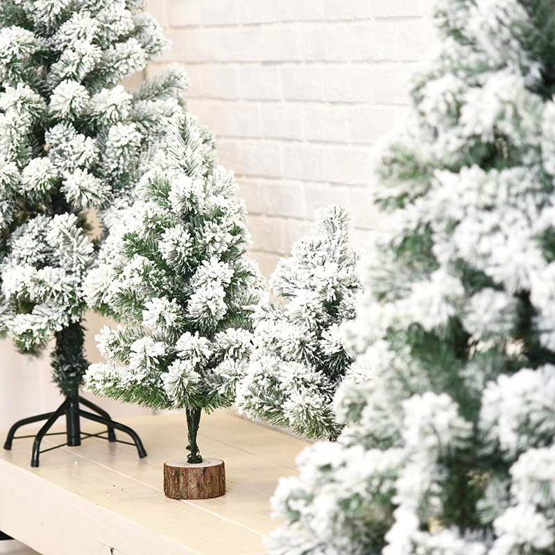 Christmas white falling snow plush Christmas tree PVC material large and small simulation decoration encrypted ornament