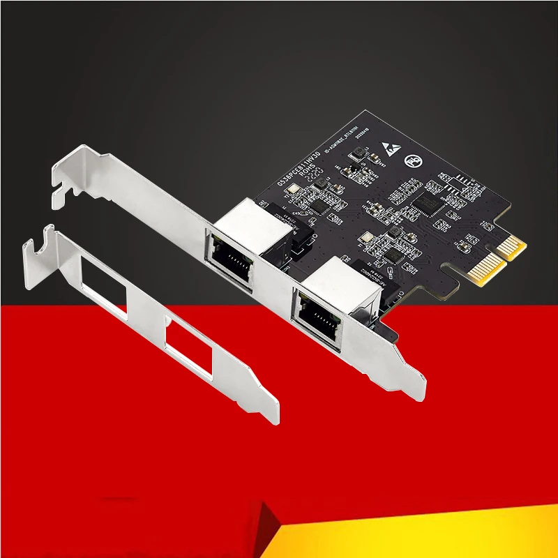 

Сетевая карта PCI Express X1 на 2 порта RJ45 Gigabit Ethernet адаптер Lan 10/100/1000 Мбит/с NIC чип Realtek RTL8111H для настольного ПК