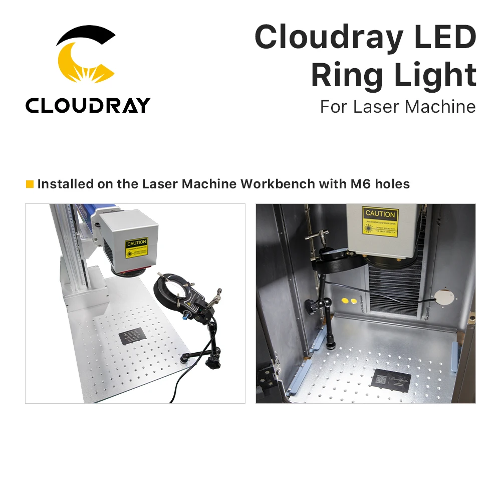 Imagem -06 - Cloudray-led Ring Light 360 ° Ângulo Giratório Mount Bracket Ajustável para Marcação a Laser de Fibra Máquina de Gravura