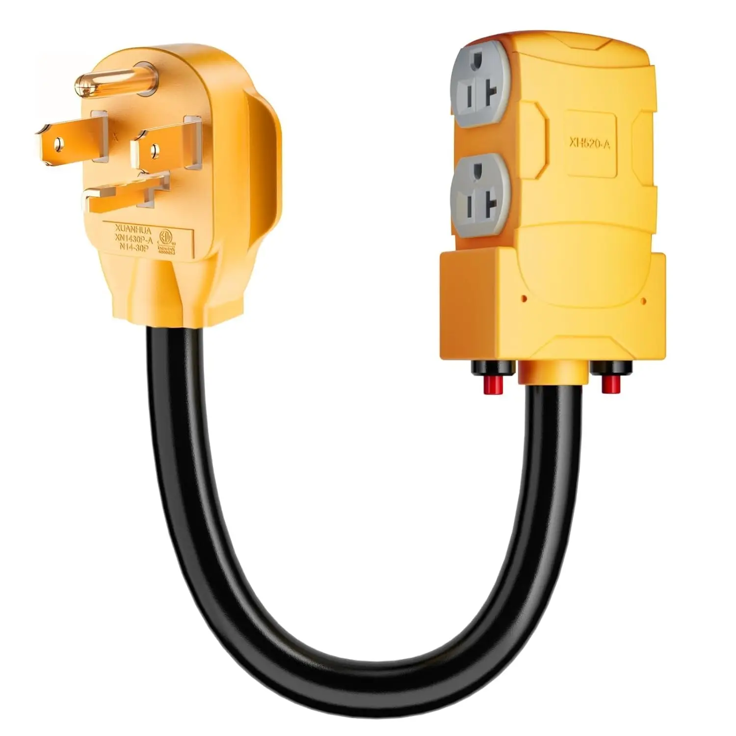 

Dryer 4-Prong 30 Amp To 20 Amp 110V Dryer Distribution Pter, Nema 14-30P To 4X 5-15R 5-20R Dryer Wall Socket 4 Prong To Four