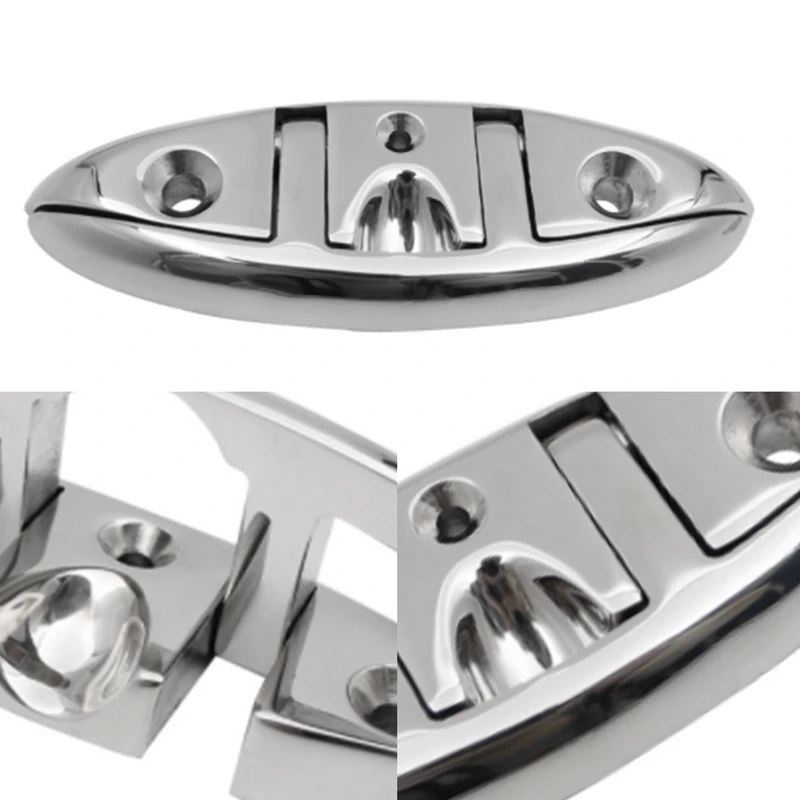 

4PCS Stainless Steel Cleat Marine Hardware Foldable Boat Cleats Folding Deck Mooring Cleat Boat Accessories Parts