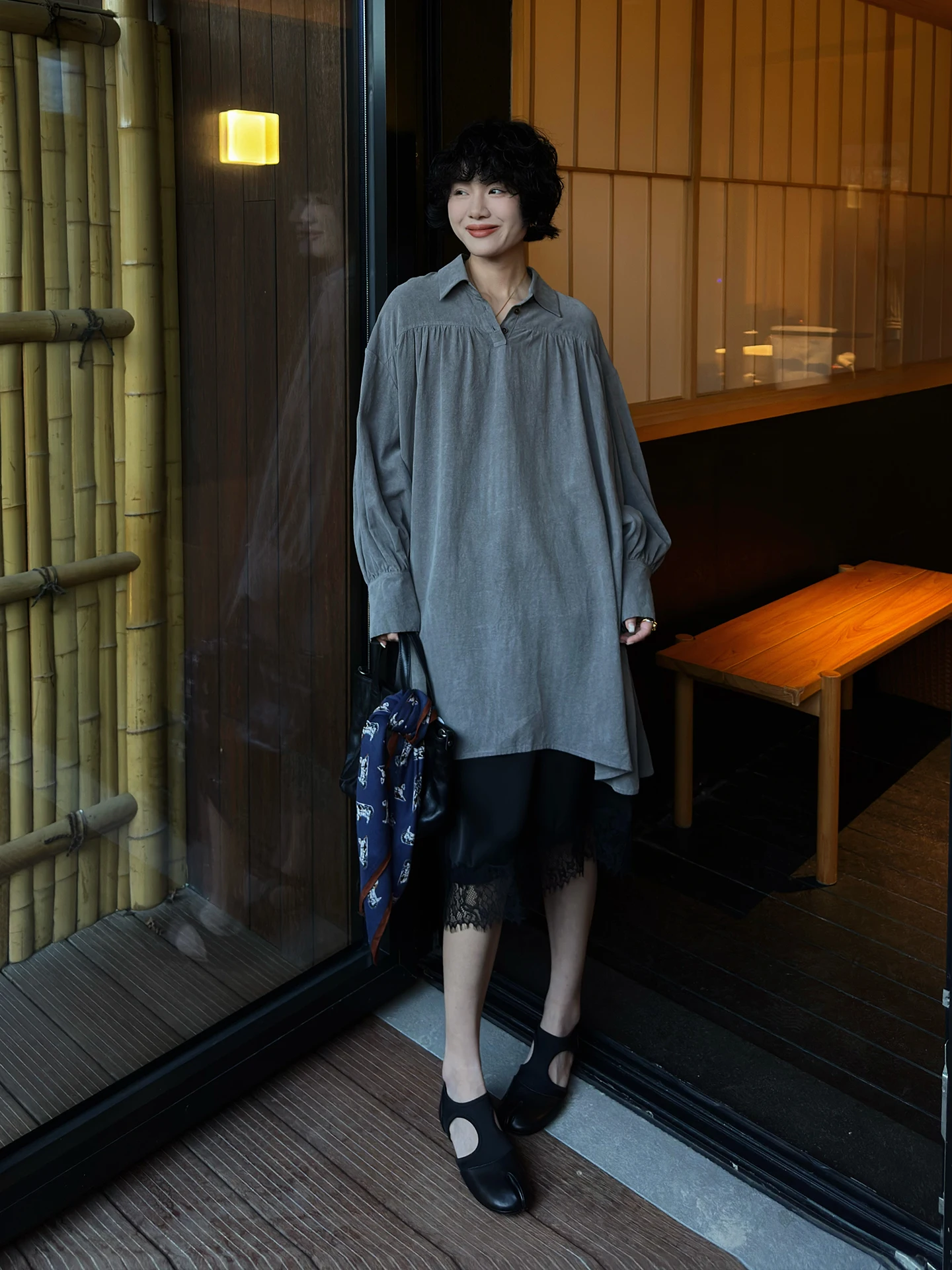 

Loose Fit Long Sleeve Women's Shirt Breezy Feel Lyocell Fabric Korean Style Early Spring Fashion Casual Top by BUUYIE