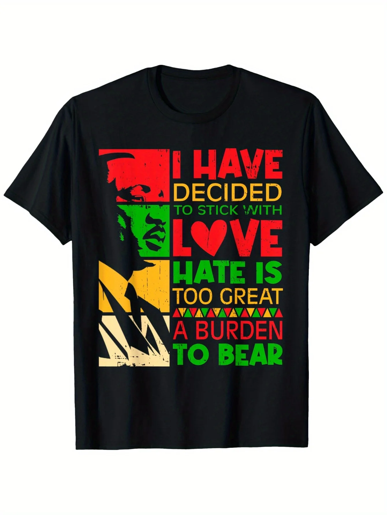 Black History Month Love Graphic T-Shirt - Unisex Casual 100% Cotton, Loose Fit Short Sleeve, S-XXXL, Bold 