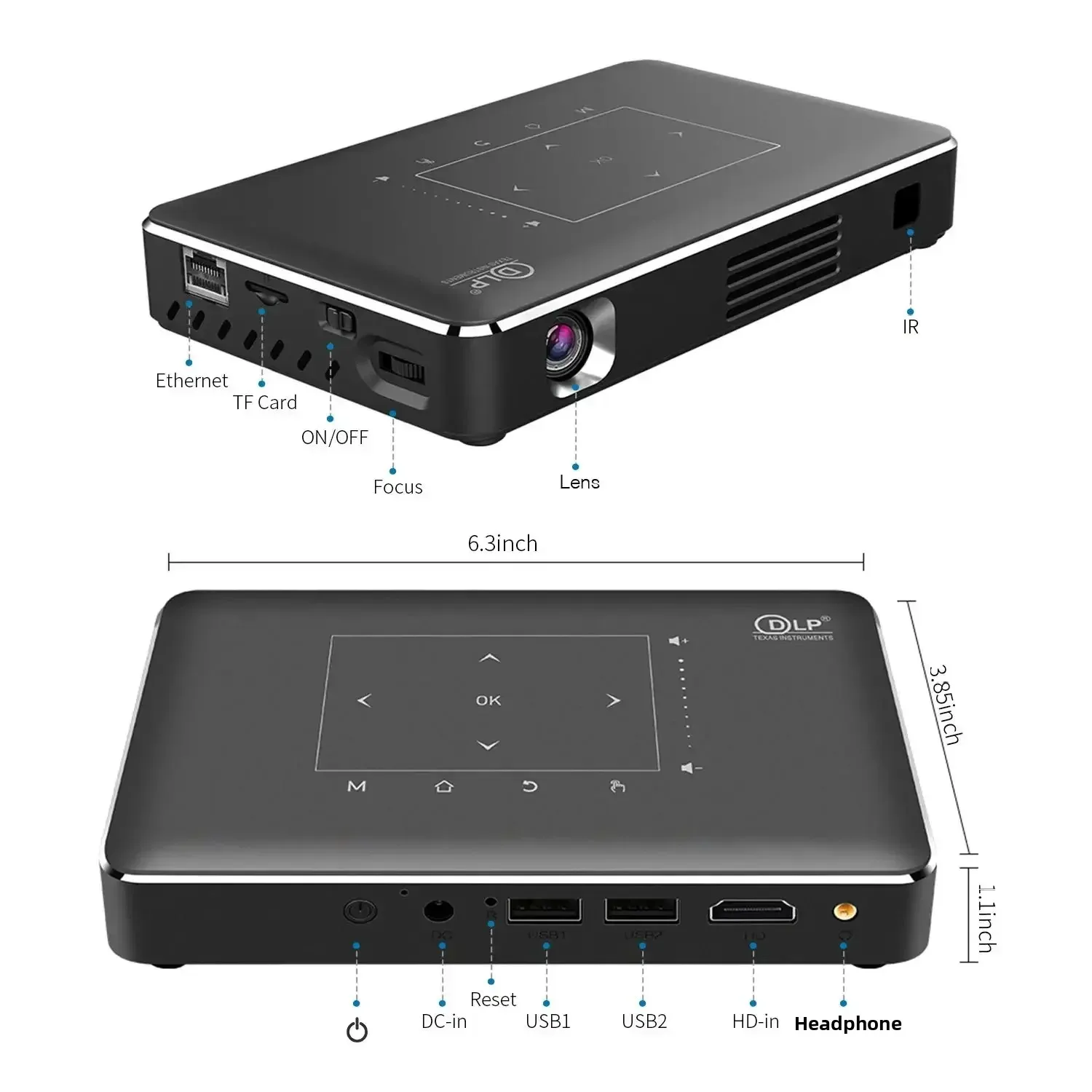 Vivicine proyektor Mini 3D cerdas, P10, Android 9.0, 4K, WiFi saku, proyektor LED Video Game, Beamer, baru ditingkatkan