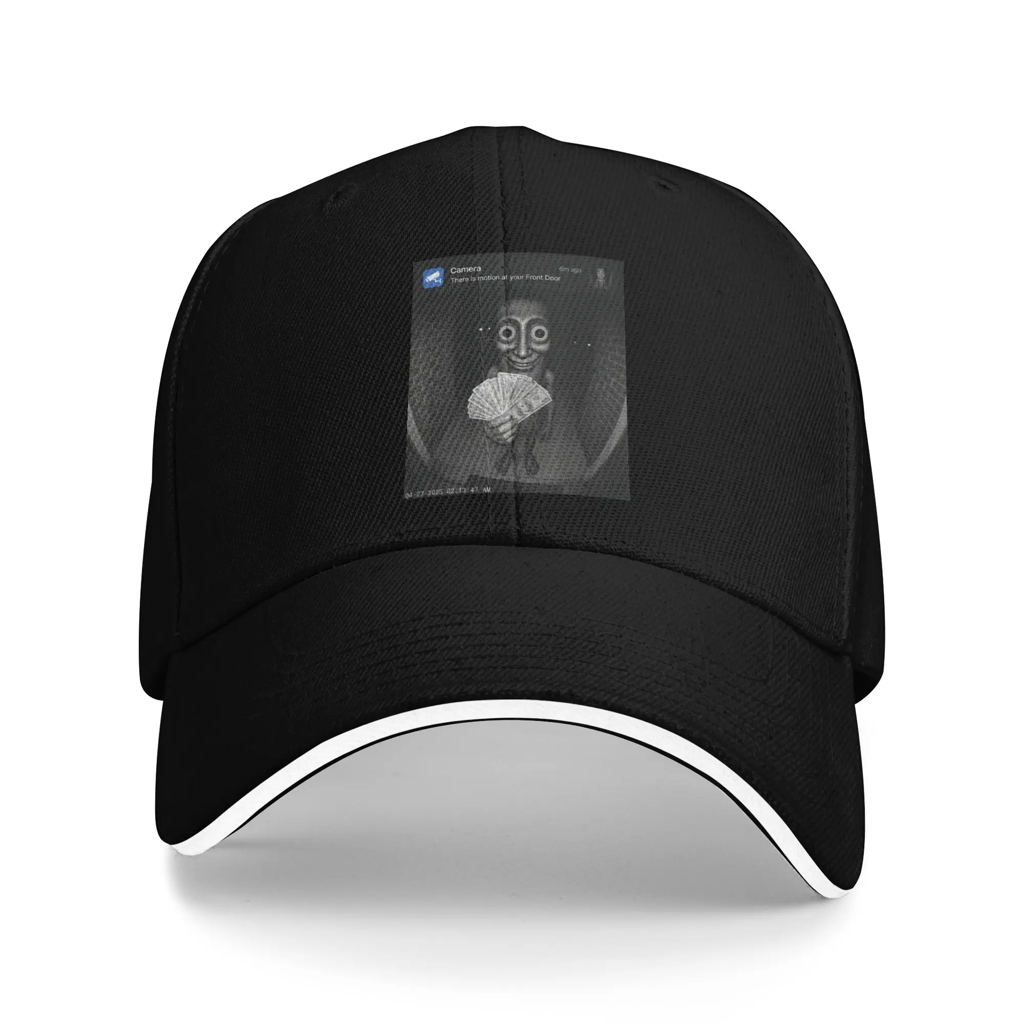 There is Motion at Your Front Door Tung Tung Tung Sahur Meme Baseball Cap Trucker Hat Summer Casual Tennis Skate Snapback Cap