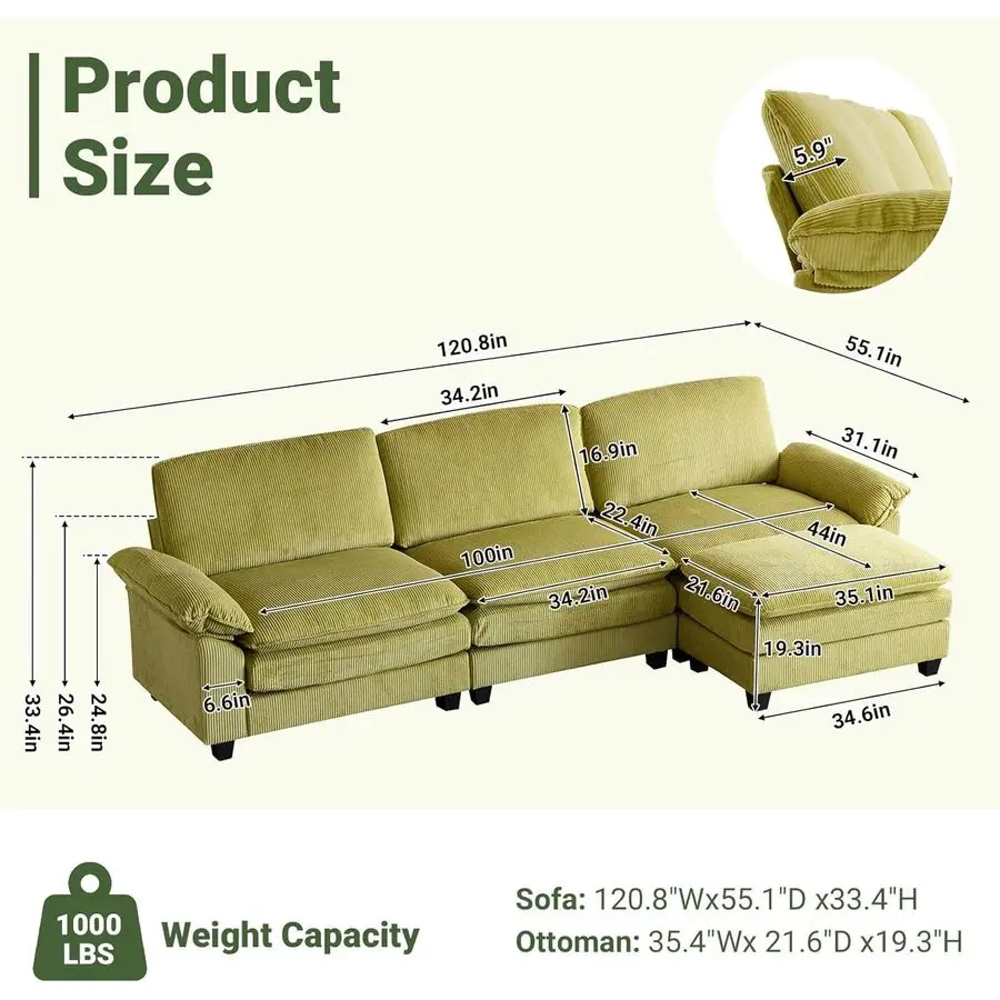 

121 L-образный секционный диван, трансформируемый секционный диван для гостиной, усилитель квартиры, современный 3-местный трансформируемый модульный диван с