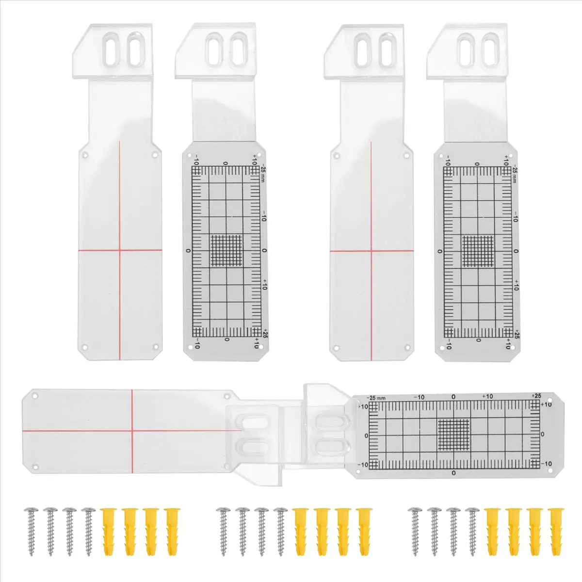 【~ NEW A03R】3 Pcs Crack Monitoring Record, Acrylic Corner Tell-Tale Monitor,Tell-Tale Crack Monitoring Device,Measuring Instrume