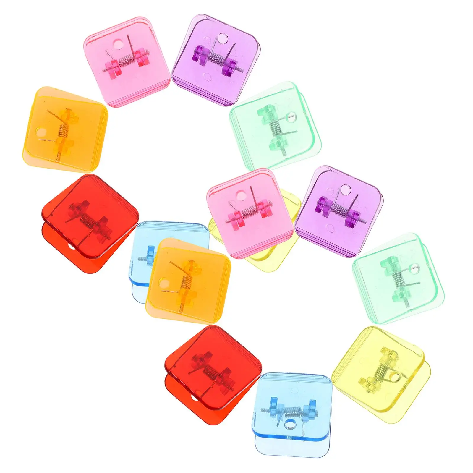 14 Pcs Transparent Colorful Clips Office School Supplies Paper Organizer Plastic Binder Multi Function Desk Accessories Simple