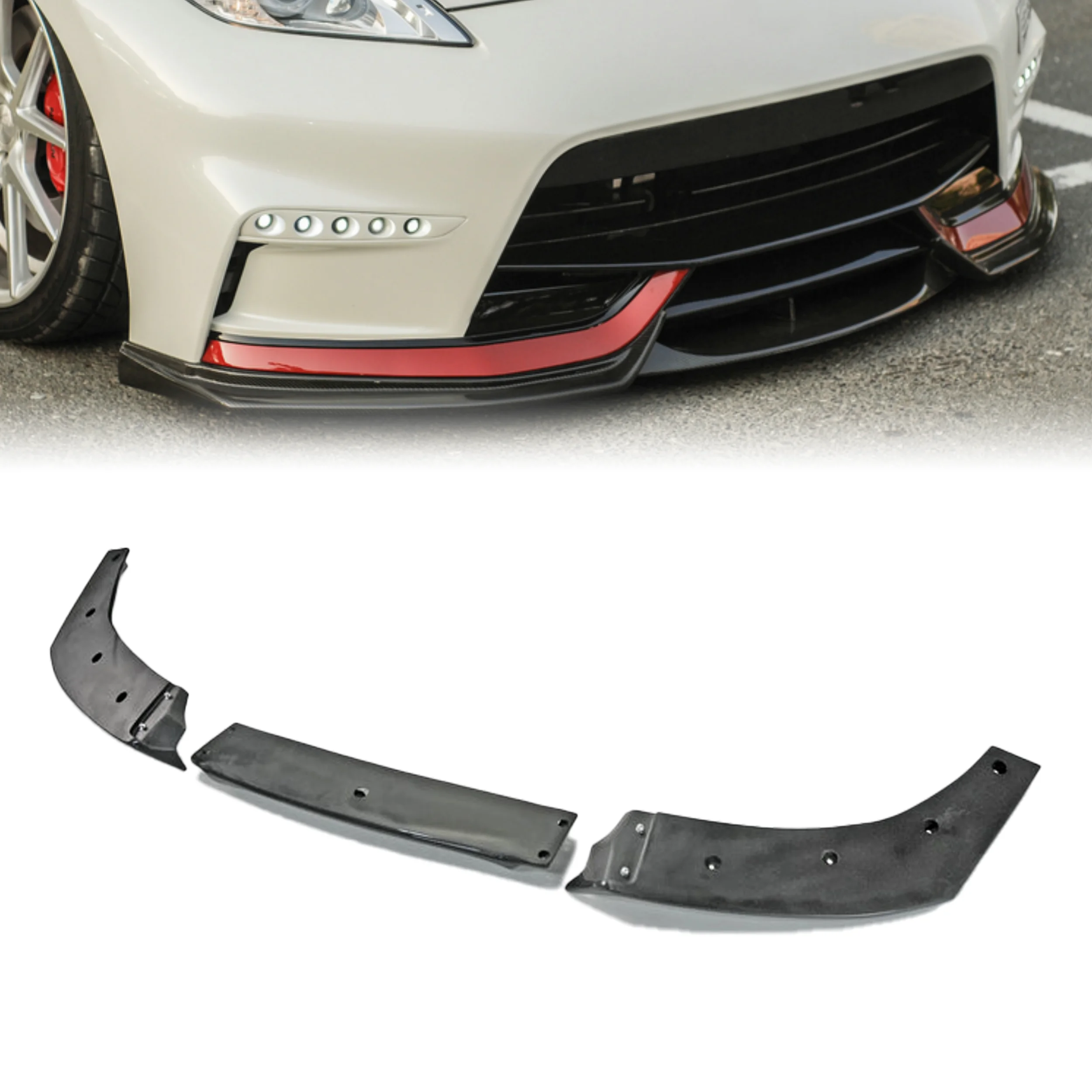 

Для 09 и далее 370Z Z34 Тип EPA Передняя нижняя губа (3 шт.) для переднего бампера NIS 15+ (для B-370Z-FB-NIS)