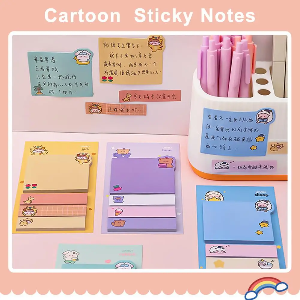 1PC Kawaii Cute Animals Paper Sticky Notes Creative Memo Adhesive Decoration Pads Stickers Stationery Office Notepad School H2Y5