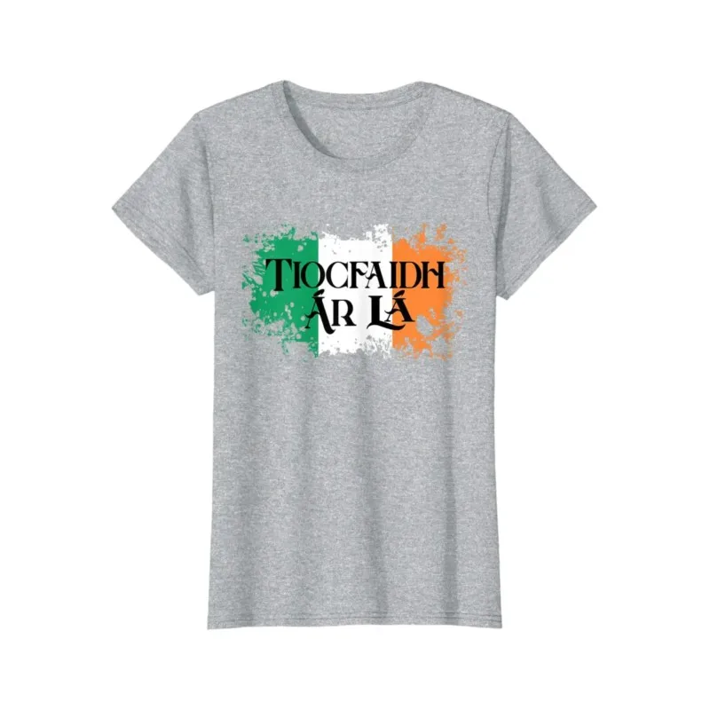 Summer Cotton Short Sleeve O-Neck Unisex T Shirt New S-5xl Tiocfaidh Ar La Vintage Ireland Irish Flag Gifts Men's T-Shirt funny