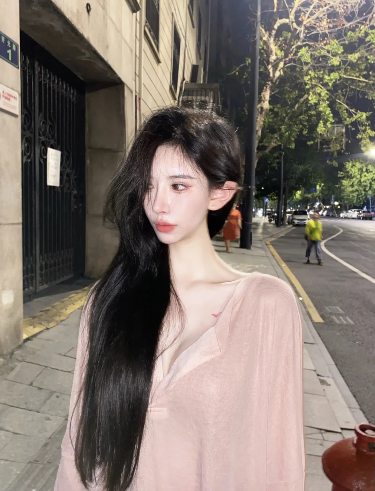 Long Sleeve T-Shirts Women Pink Summer Sweet Girls V-neck Side-slit Irregular Loose Korean Style Leisure Daily Ulzzang Cozy Ins