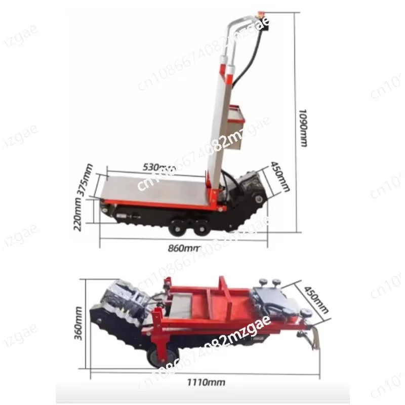 Silent tracked tank type electric oil tank ladder truck, cargo loading and unloading truck climbing up and down ladder handcart