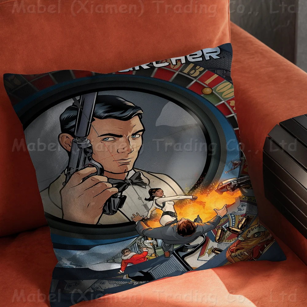 TV A-Archer Cartoon Immagine personalizzata Testo Cuscini decorativi per la casa Regali per la casa 45x45 cm