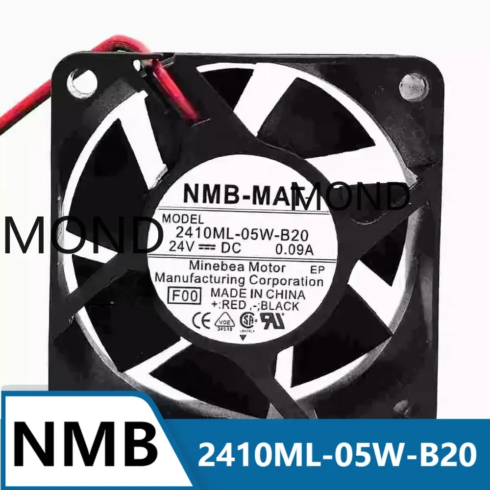 

NMB 2410ML-05W-B20 Server Cooling Fan DC 24V 0.09A 6025 6CM NMB-MAT Axial Flow Silent CPU Power Inverter Fan