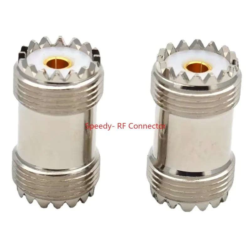 Conector recto SL16 UHF SO239 hembra a UHF hembra, adaptador doble para UHF PL259 macho, 2 unids/lote