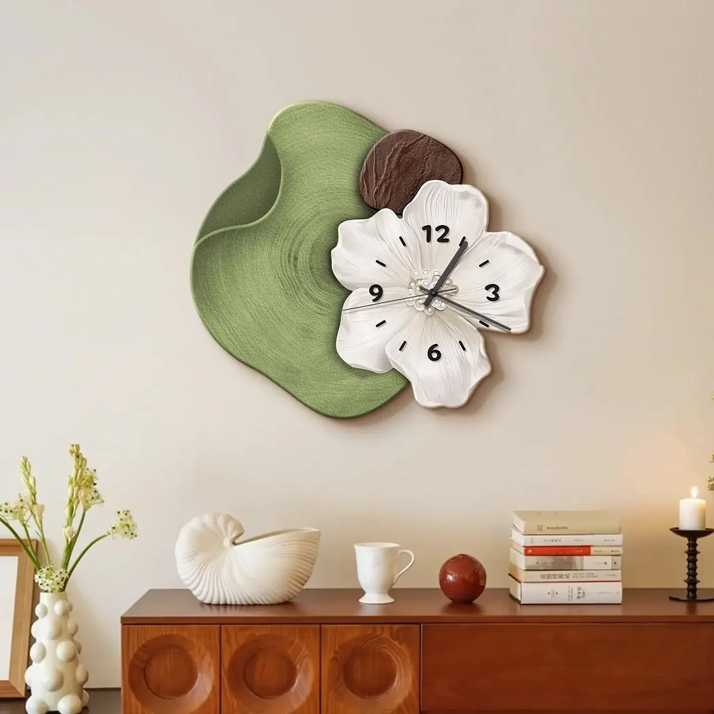 DSA antique clock wall clock living room decoration painter home creative advanced wall hanging watch flower