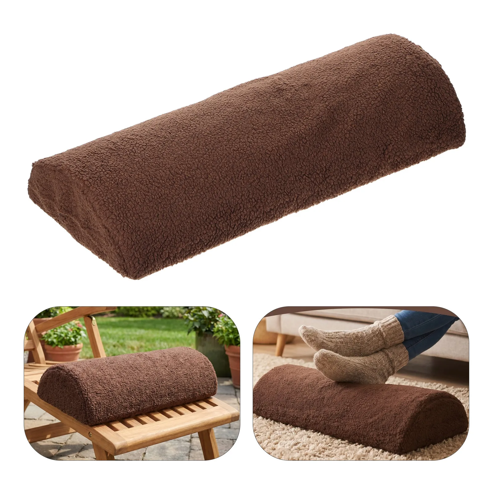 Foam Recliner Footrest Cushion Ergonomic Leg Support Semi-Circular Seat Pad for Garden Lounger Chair Indoor Relaxing Elderly