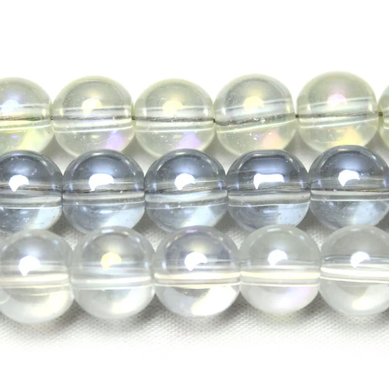 Natural AB Color Multi Clear Crystal Beads Glass Round Loose Beads For Jewelry Making DIY Necklace Bracelet 15inches 6/8/10m
