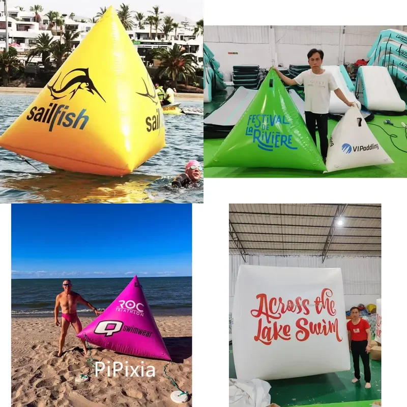 Custom Logo Water Floating Race Marker Air Buoys Swim Triathlon Marking Inflatable Buoy Advertising for Racing Markers
