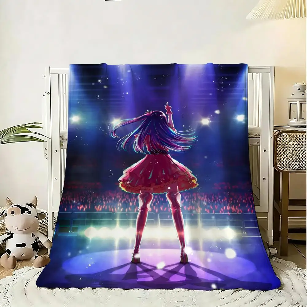 O-Oshi no Ko Anime Throw Flannel AC Blanket Lightweight Nap Throw Cozy Blanket for Sofa Bed Travel Home