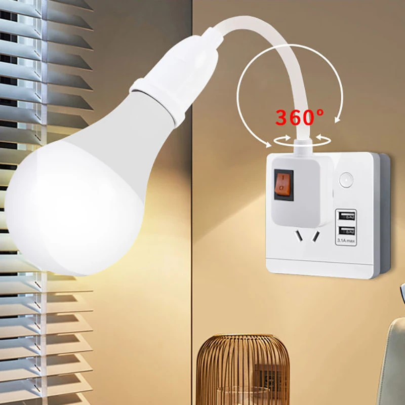 1 Piece EU/UK Plug LED Table Lamp Hose Turnbuckle Stainless Steel E27 Straight Plug Adaptor Straight Bulb Holder With Switch