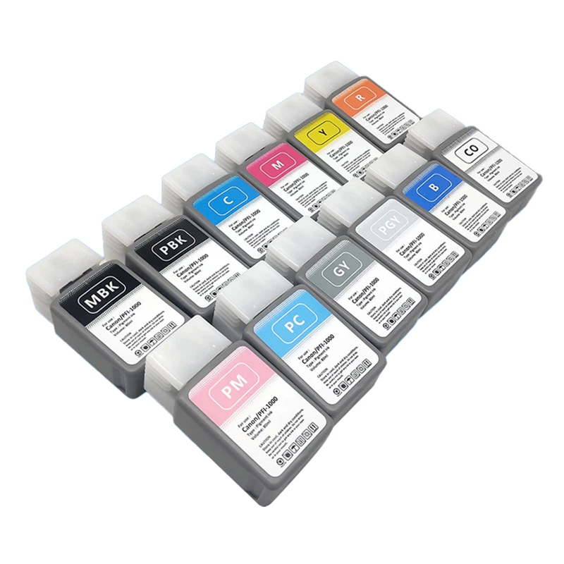 12Colors PFI-1000 80ML Compatible Ink Cartridge with Pigment Ink for Canon imagePROGRAF Pro 1000 PRO-1000 PRO1000