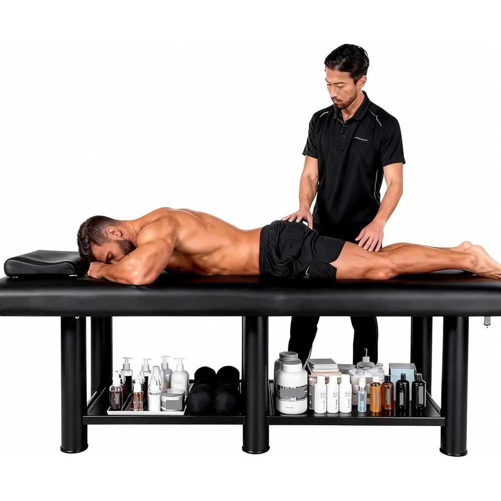 

2500lbs Heavy-Duty Massage Table with Memory Foam and Adjustable Backrest for Medical, Physical Therapy, and Esthetic Treatments