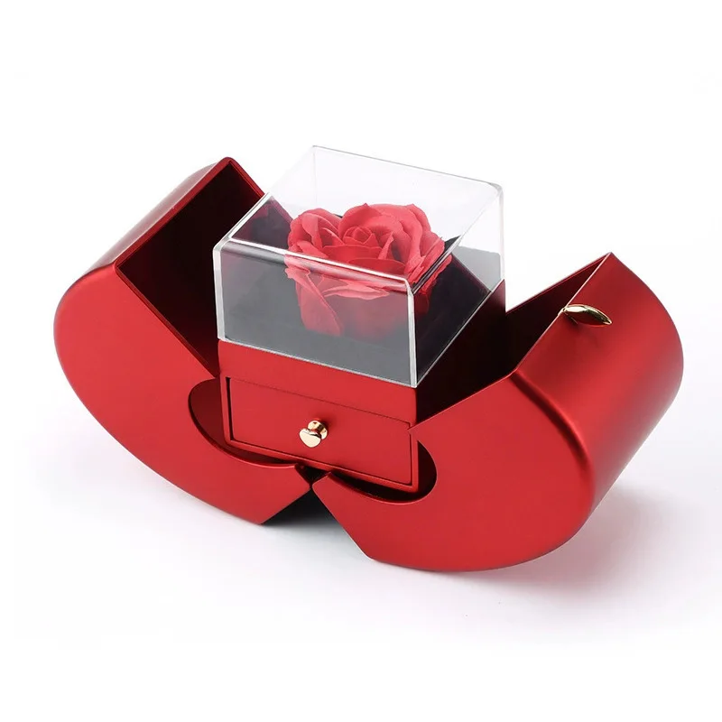 Rotating Valentine's Day Birthday Gift Rose Preserved Flower Mother's Day Gift Box Acrylic High-End Jewelry Box - view 6