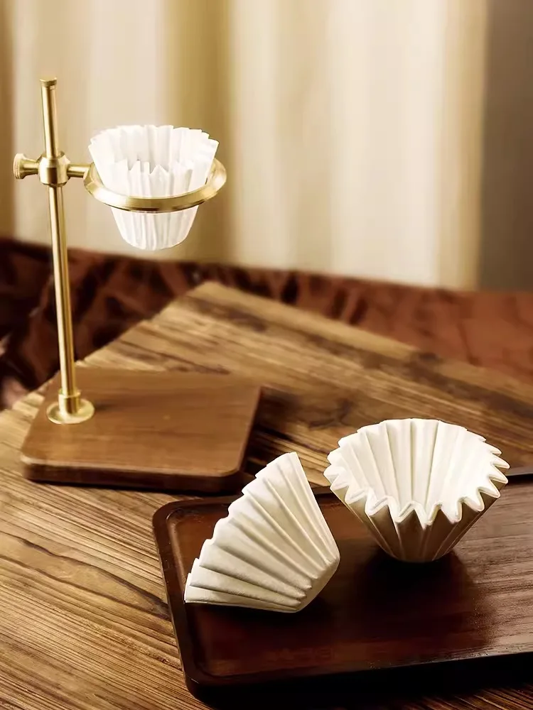 كوب فلتر قهوة بالتنقيط يدوي على طراز البطل ، ورق ترشيح ، وعاء كيك على شكل وعاء ، عبوة من 50 ورقة