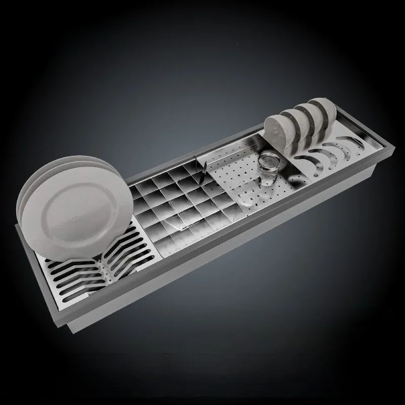 Stainless steel drain tank, drain shelf color matching table, drainage multi-functional single tank