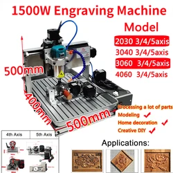 LYF3040 4060 1500W 3/4/5 assi Macchina per incidere Router Per incisione Foratrice e fresatrice 2030 3060 per fai da te creativo