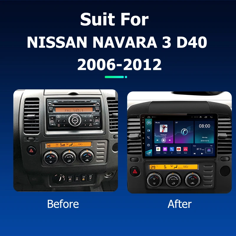 9'' Android 12.0 Car Radio for NISSAN NAVARA 3 D40 2006 2012 Stereo Multimedia Player GPS Navigation 4G Carplay