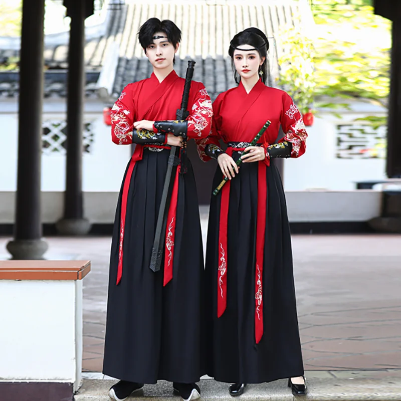 large-size-5xl-chinese-hanfu-men-women-vintage-embroidered-hanfu-dress-couples-carnival-cosplay-costume-red-black-hanfu-2pcs-set