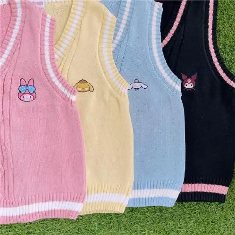 

Милый жилет Sanrio Hello Kittys Kawaii, милый студенческий стиль колледжа, свободный принт, хит продаж, мягкий модный подарок для подруги