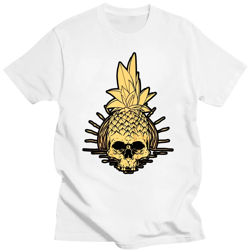 Футболка из 100% хлопка с изображением ананаса и черепа
