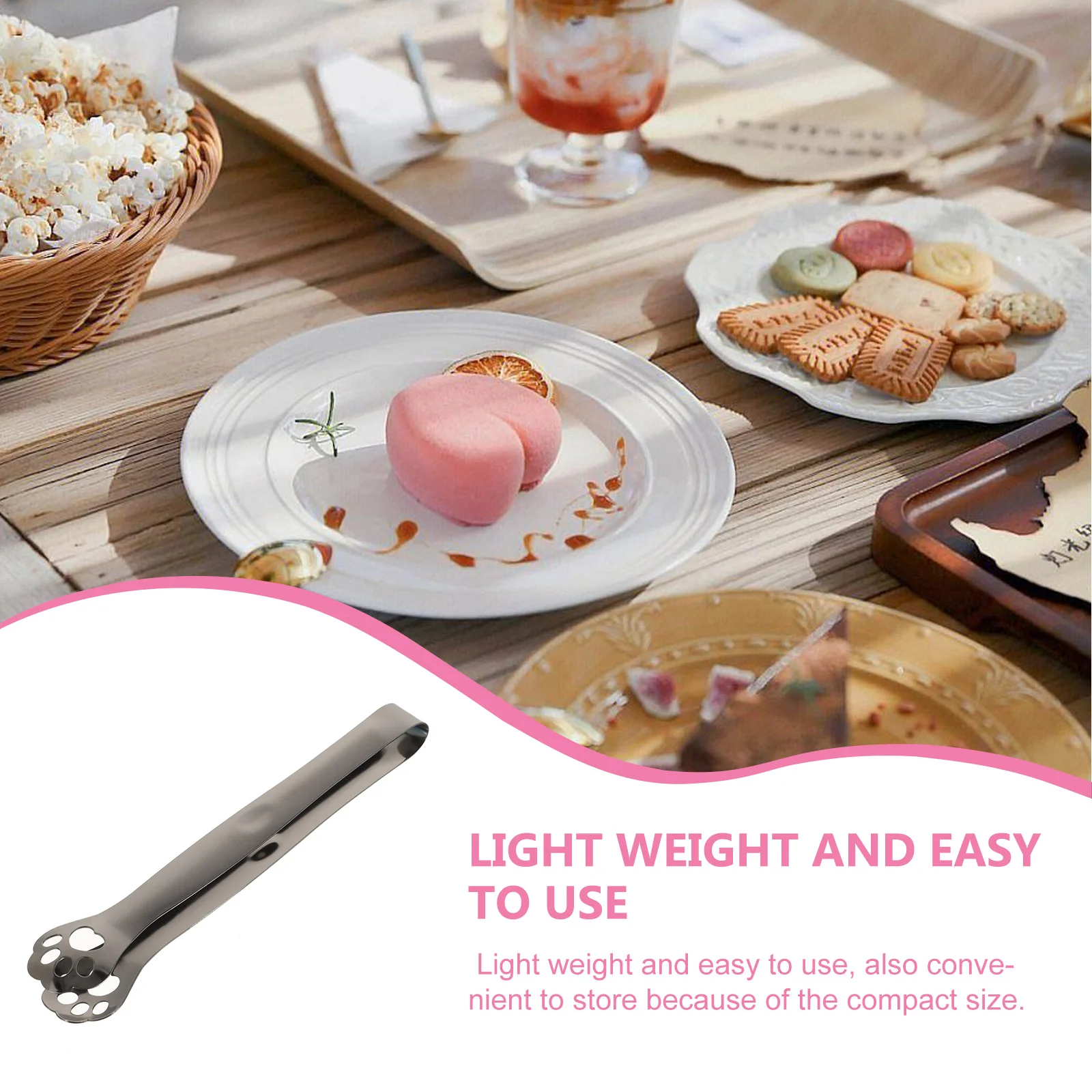 Clip Bread Trays Appetizers Plate Spoons Dessert Clamp Stainless Steel Tongs Cake Accessories