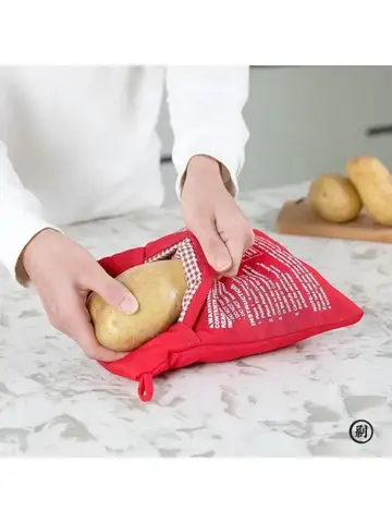 Microwave Potato Bag Reusable Express Microwave Potato Cooker Bag Baked Potato Cooker Perfect Potatoes 4 Minutes Red Baked Pouch