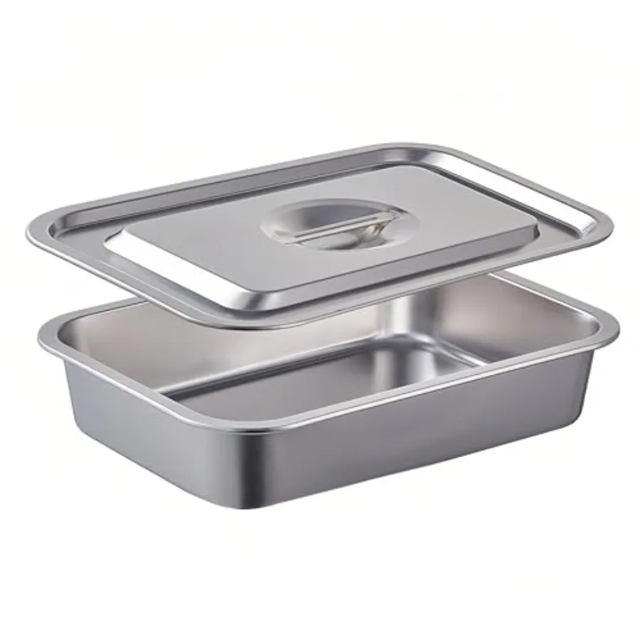 

4 Inch Extra Deep Lasagna Pan with Lid, 11.6x15.6 Inch 9.2QT Large Stainless Steel Nonstick Lasagna Baking Roasting Dish Pan fo