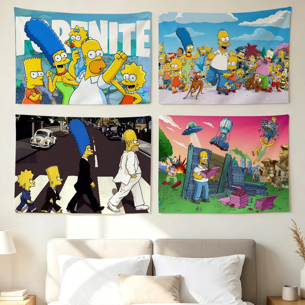 The S-simpsons Cartoon Flag Wall Decorations Home Decor Suitable For Living Rooms Bedrooms Dormitories Parties And Holidays