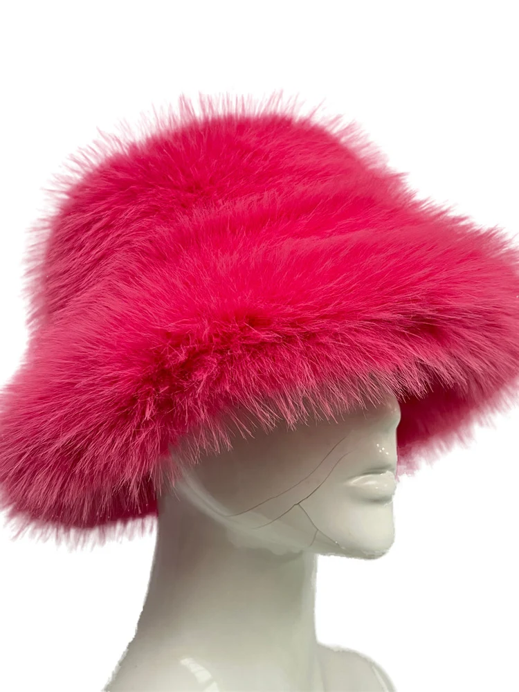 LANMREM Personalized Women\'s Winter Hat Fluffy Fur Warm Artificial Fur Festival Party Girl Fashion Autumn Winter New Hats 2Z2566