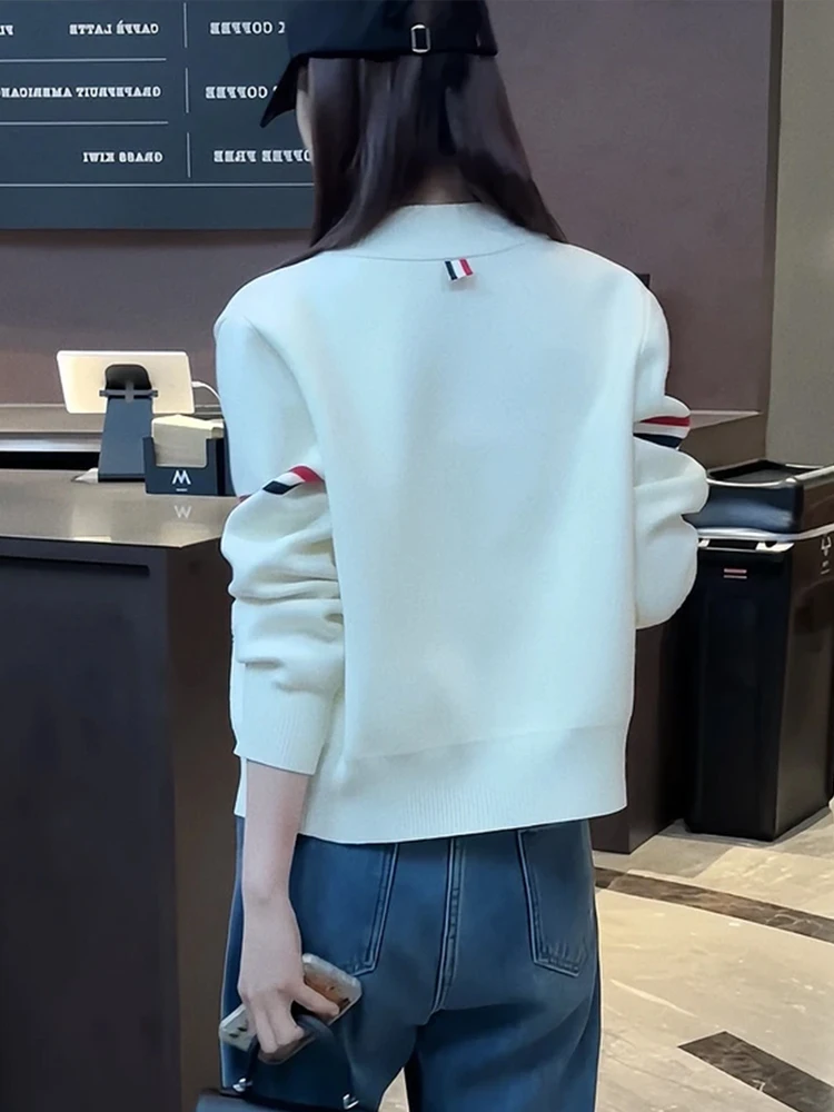 

Простой вязаный кардиган с длинными рукавами для женщин, весна-осень, новинка, высококачественный молодежный свитер малого размера J