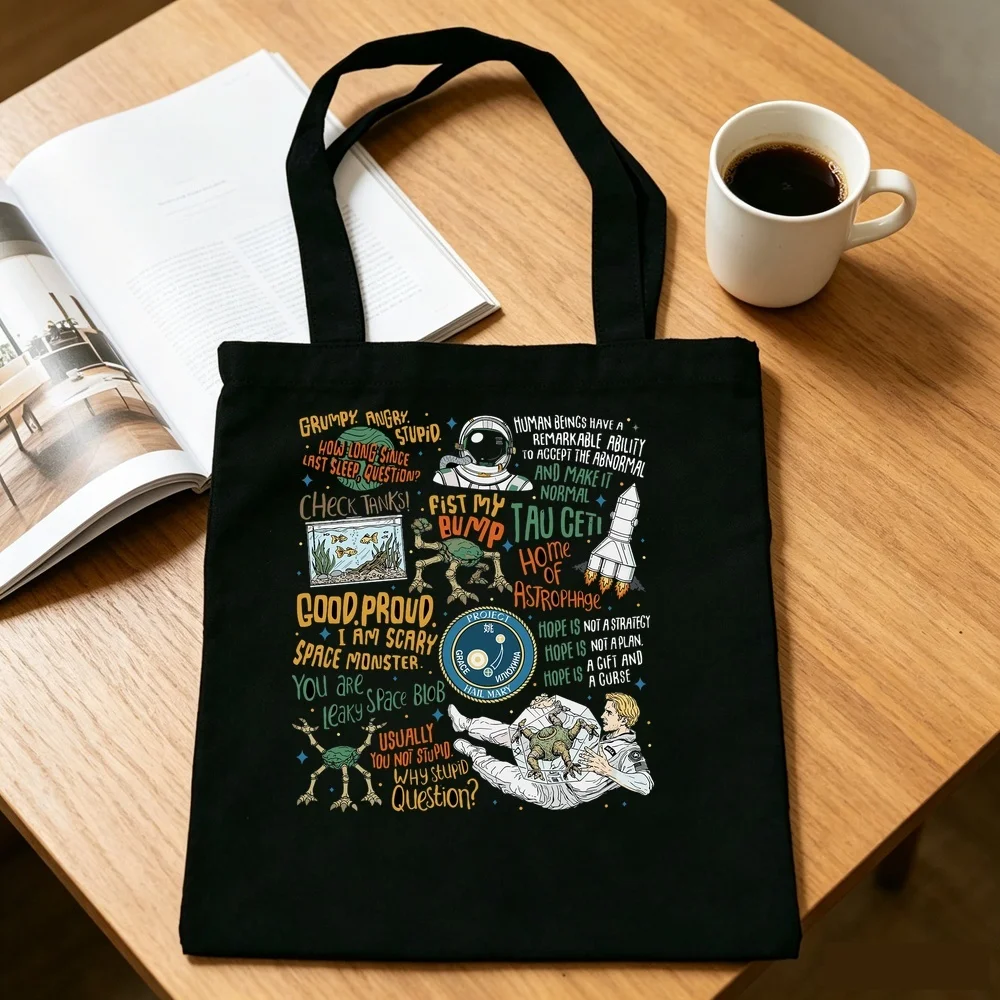 Project Hail Mary tote bag personnalisable sac cabas shoulder  reusable bolsas de tela woman