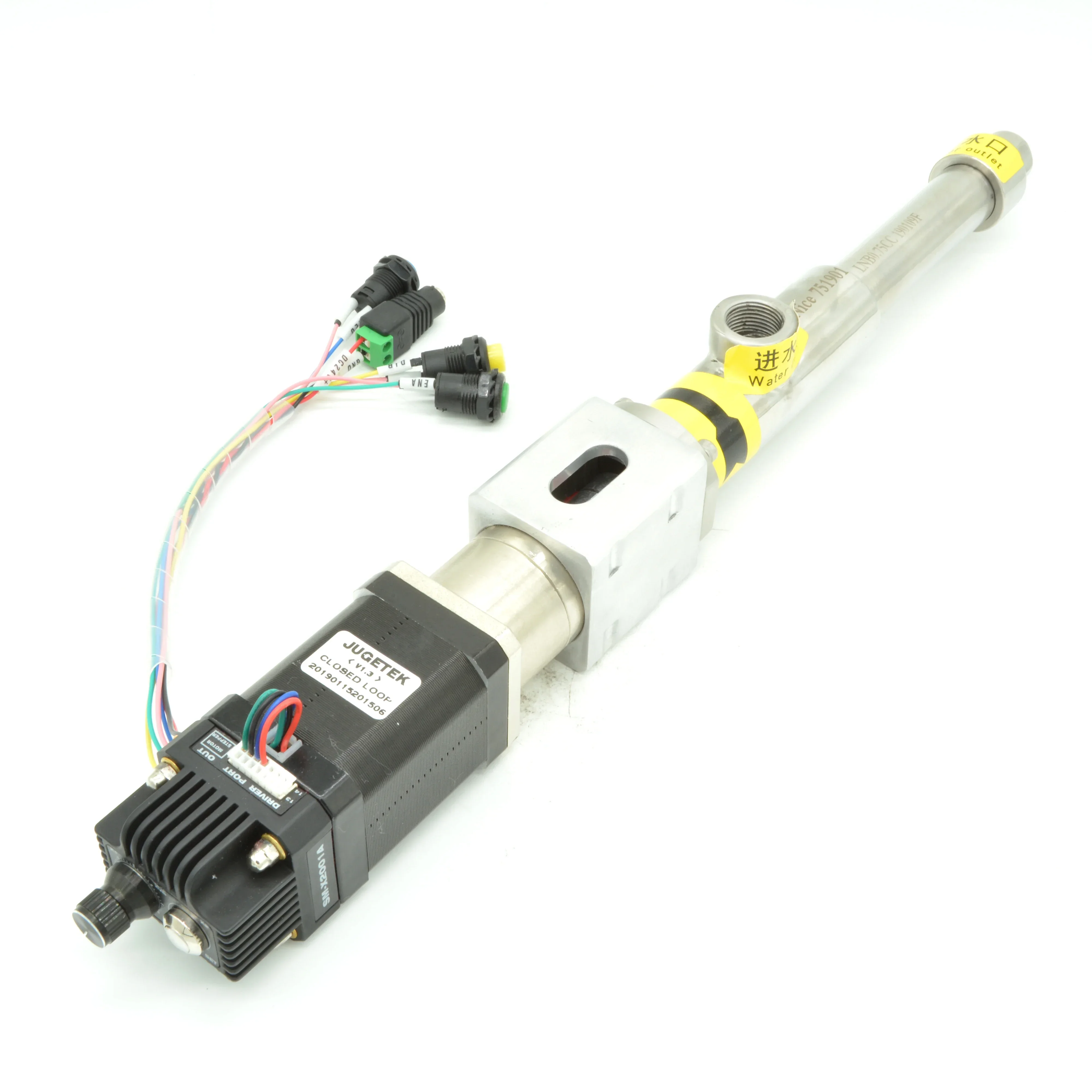

Screw pump with stepper motor and controller motorized for metering and filling