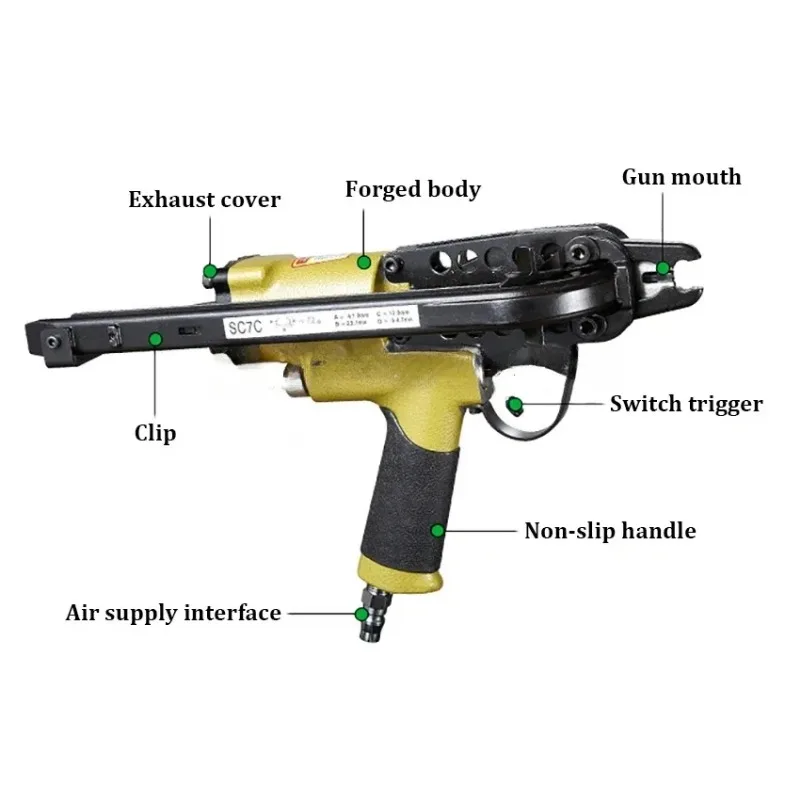 1PC SC7C Series Pneumatic C-Ring Gun Tools Air Nail Gun Hog Ring Plier C-Ring Naier Original Authentic C-type Nailer 1PC