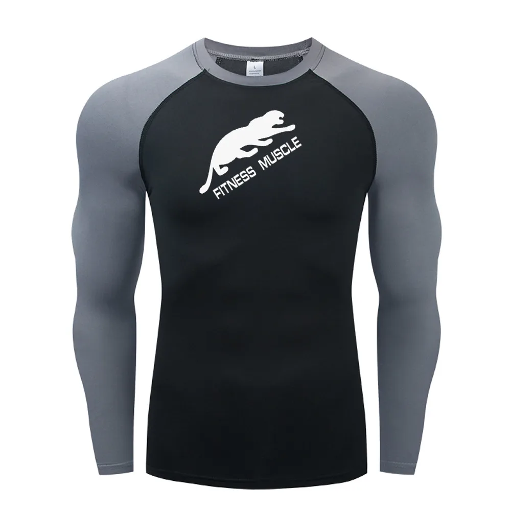 Men Sports T Shirt Gym Men Running Shirt Full Sleeve Compression T Shirt Running Fitness Tight Sporting Training Camiseta Hombre