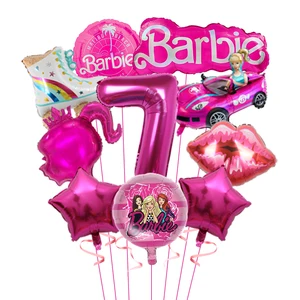 Barbie Prenses Tema Folyo Balonlar Seti, Bebek Duş, Doğum Günü Partisi Dekorları, Pembe Renk Çocuk Oyuncakları Hediye Hava Globos 8 en çok satan, 6 numaralı bebekli barbie