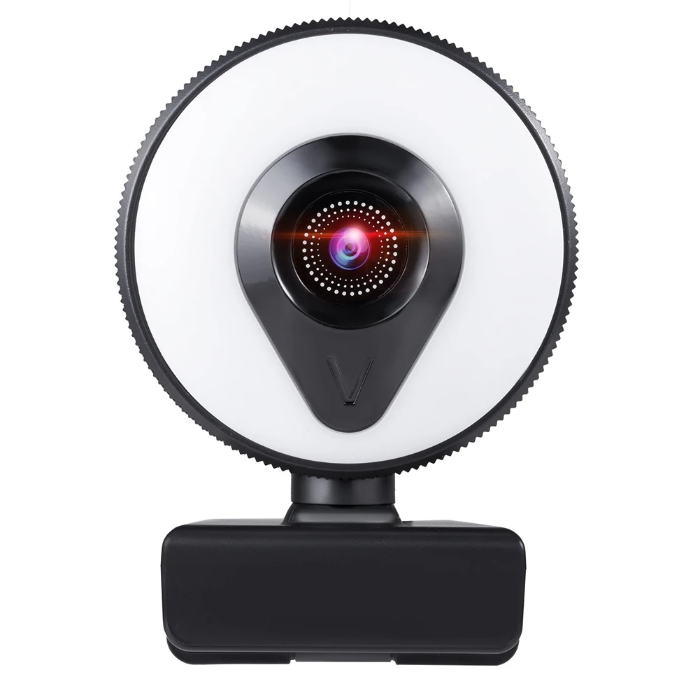 

HD 4K Webcam with Microphone and Ring Light,Plug and Play Web Camera,Auto Focus USB Webcam for PC Desktop Laptop