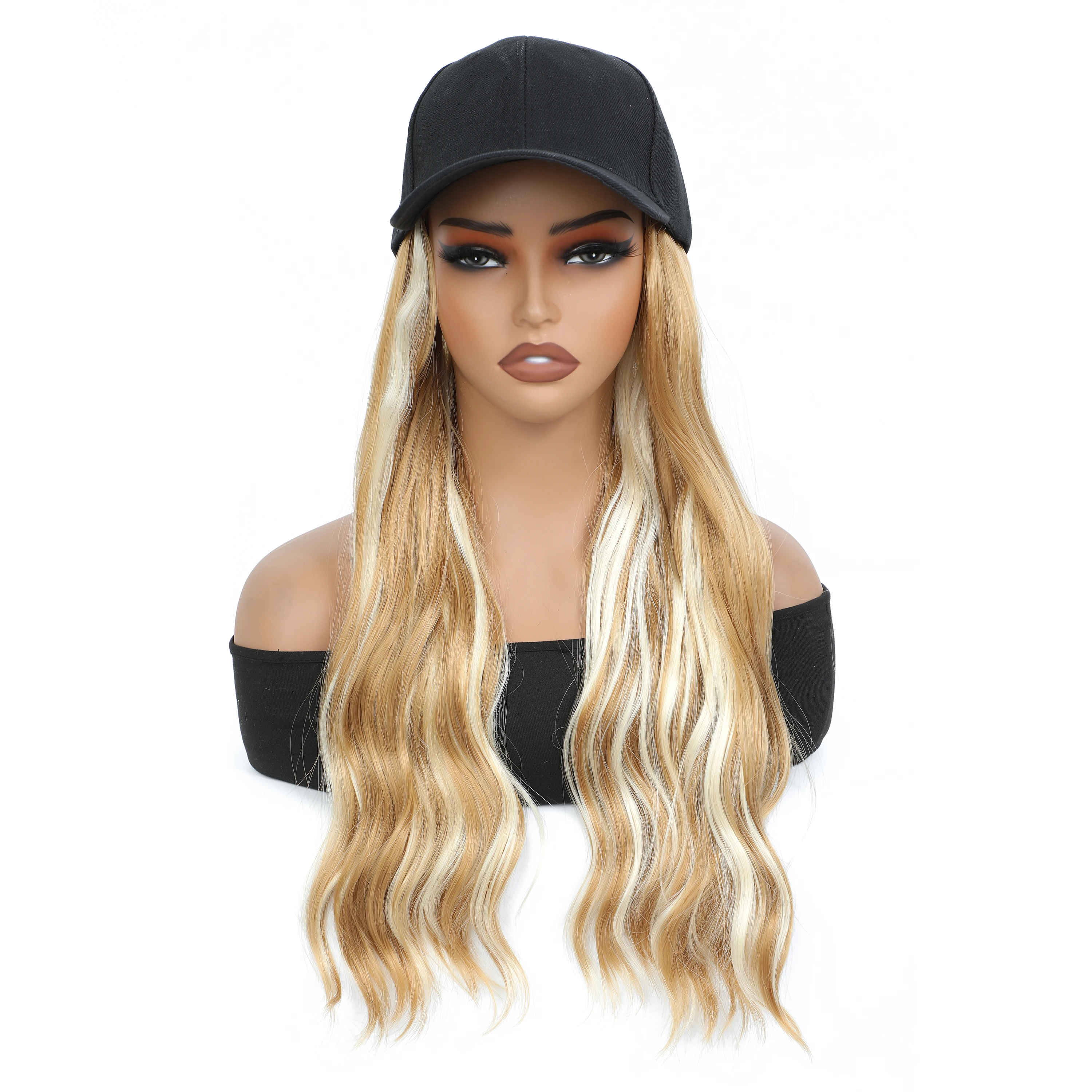 Baseball Hat Hooded Wig Hat Wig Wavy Curl Wig Synthetic Wig Beginners Friendly Heat Resistant Natural Looking For Daily Use